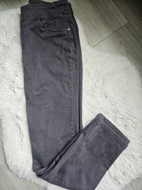 UP! Pants Charcoal Grey Pull-On Straight Leg Trousers Size 8🔥